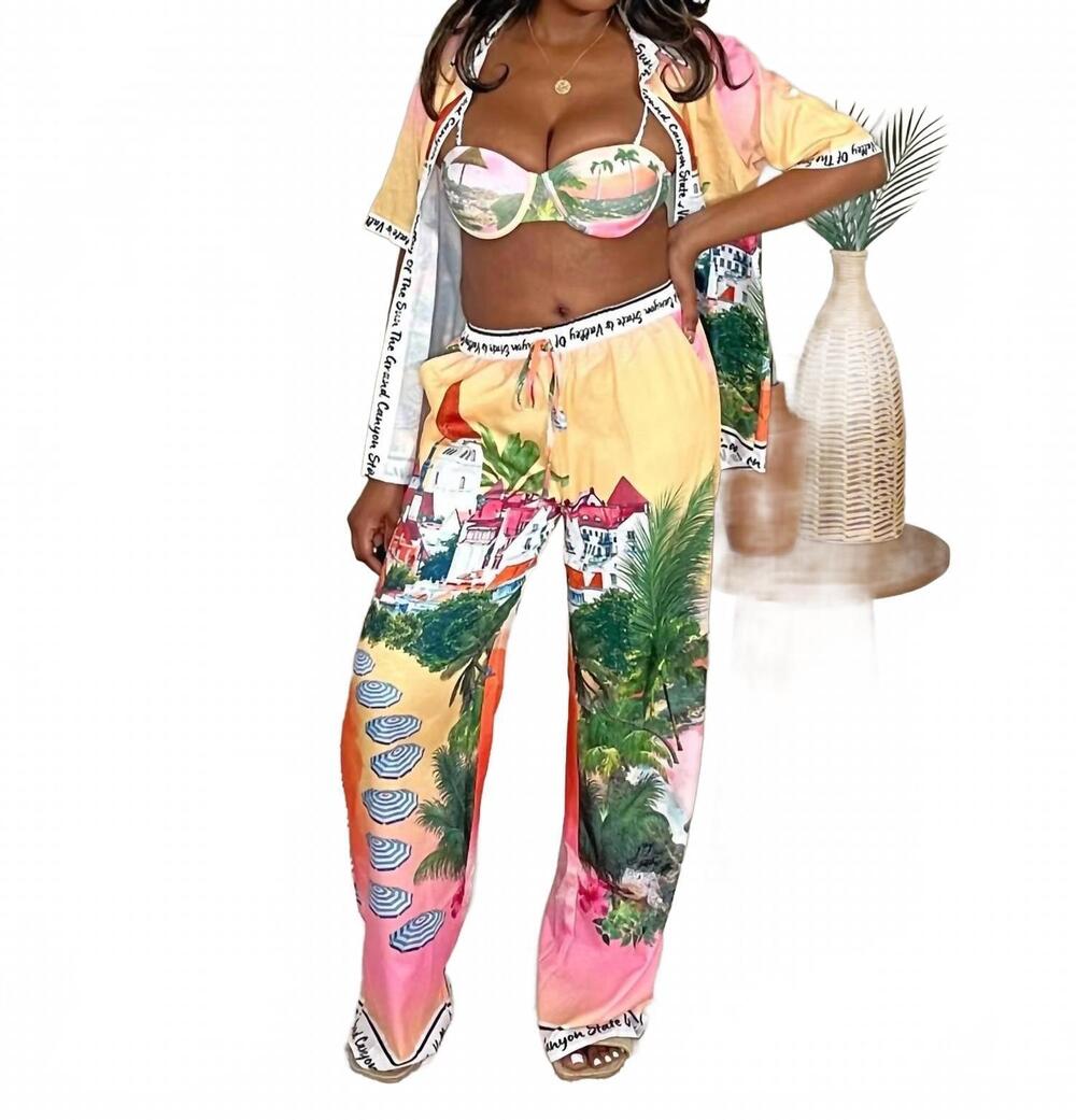 NEW ENDLESS MOON summer sunset 4 piece set in multicolor